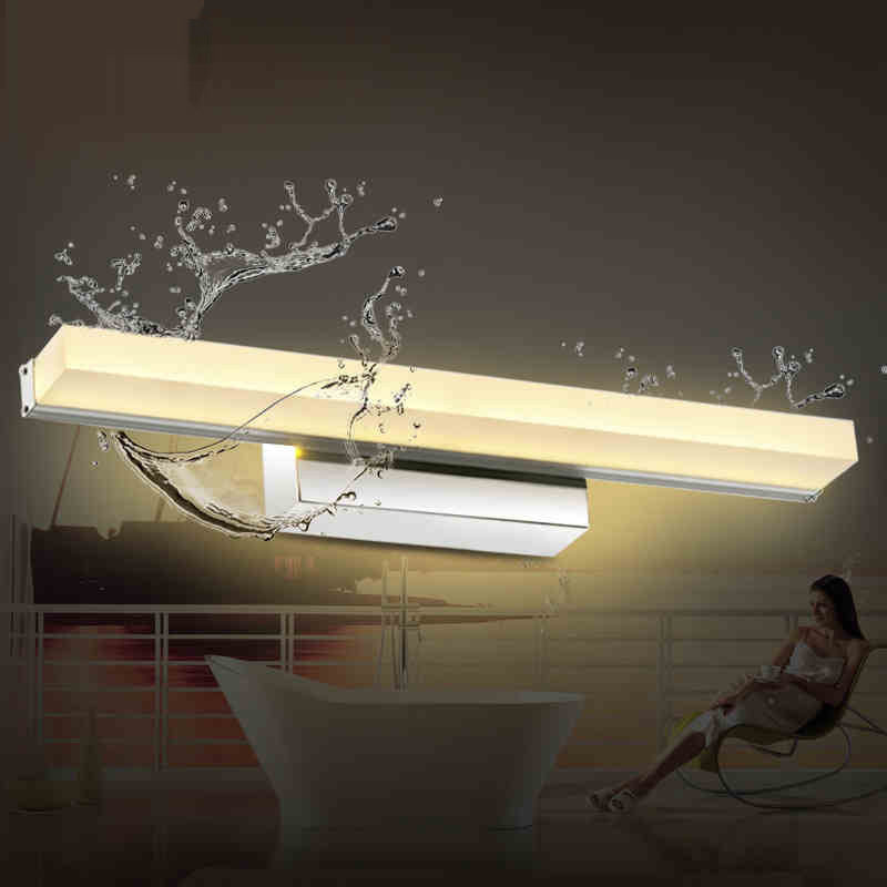 Luminaires de vanité allongée moderne simplicité lampe à support mural acrylique pour salle de bain