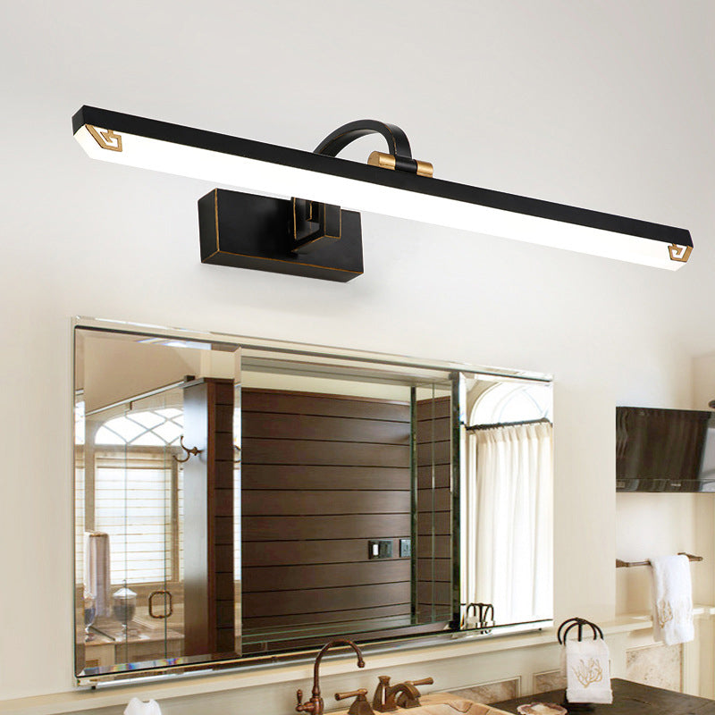 Semplicità vintage rettangolo rettangolare lampada vanità apparecchi di illuminazione acrilica per il bagno
