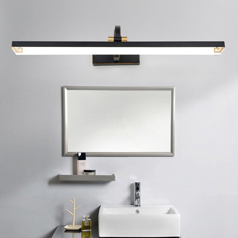 Semplicità vintage rettangolo rettangolare lampada vanità apparecchi di illuminazione acrilica per il bagno