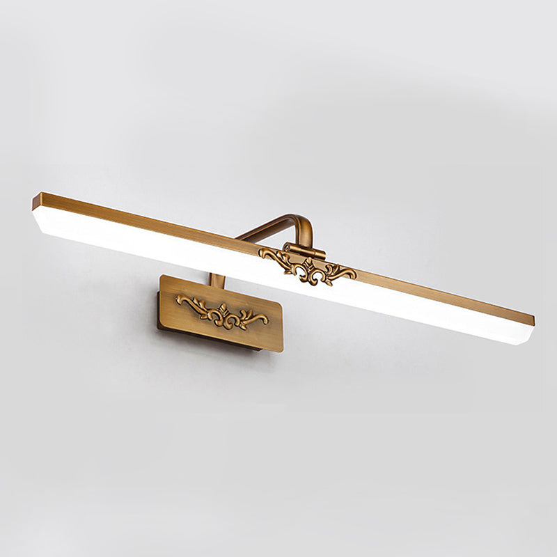 Luz de pared lineal de estilo minimalista moderno lámpara de pared de tocador de metal iluminación de tocador para baño