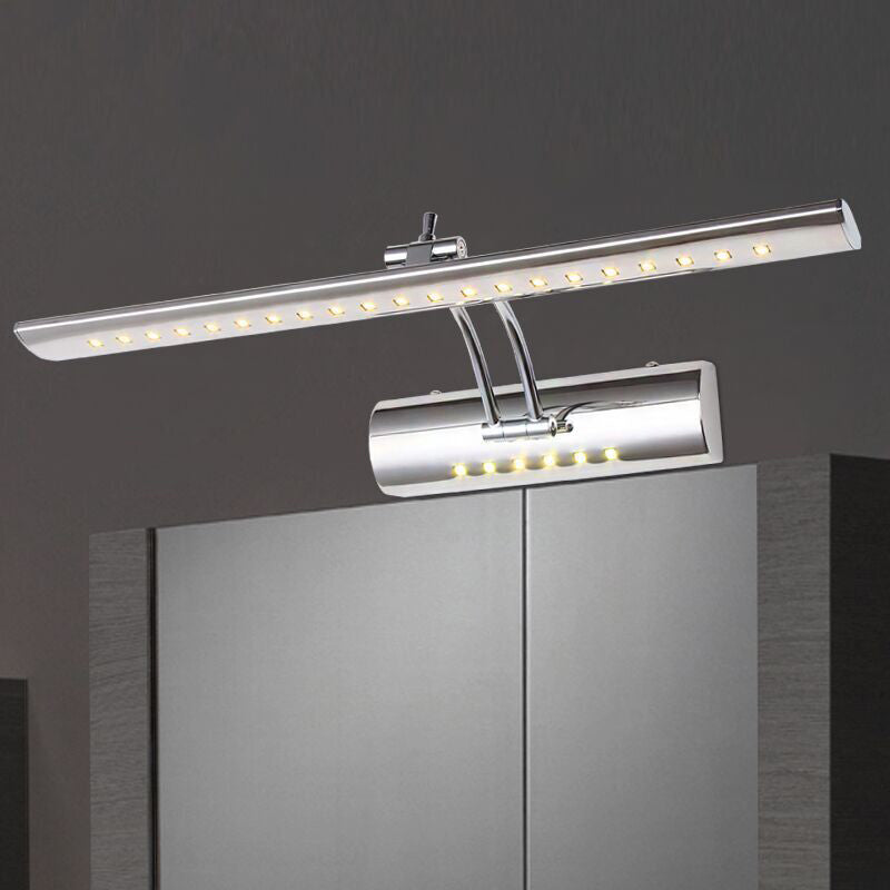 Simplicidad moderna Luz de tocador alargada Luz de luz accesorios de iluminación de acero inoxidable para baño