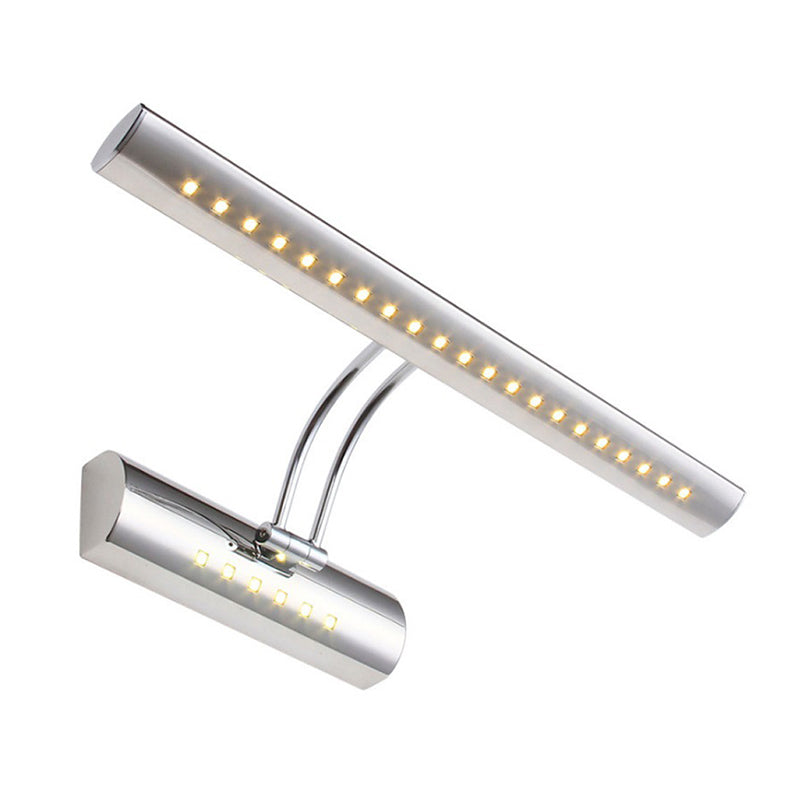 Simplicidad moderna Luz de tocador alargada Luz de luz accesorios de iluminación de acero inoxidable para baño