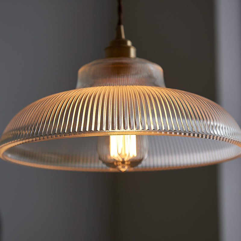 Retro industrieel 1 lichte hangende prismatische heldere koepel koepel hanglamp voor coffeeshop