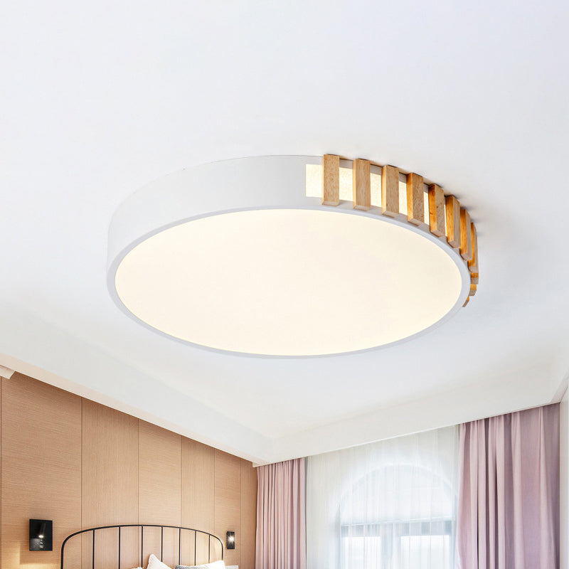 16 "/19.5" W Bague métal Ceiling Mount Nordic LED White Flushmount Ceiling Lamp for Living Room