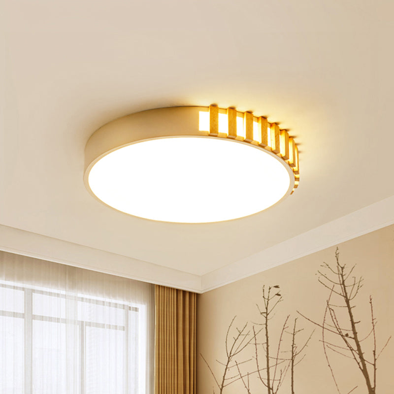 16 "/19.5" W Bague métal Ceiling Mount Nordic LED White Flushmount Ceiling Lamp for Living Room