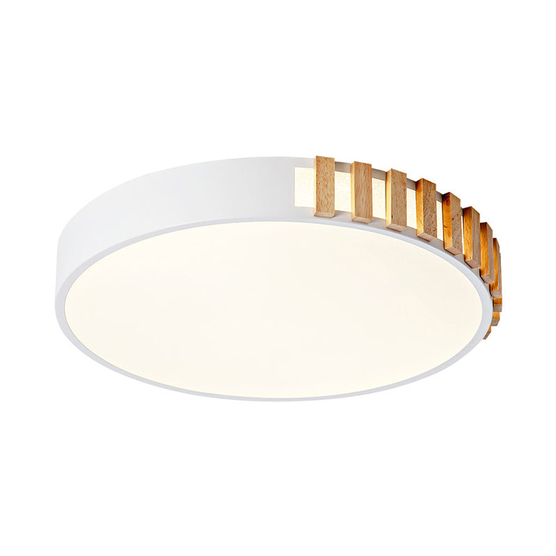 16"/19,5" W Lámpara de techo empotrada blanca nórdica LED con soporte de techo con anillo de metal para sala de estar