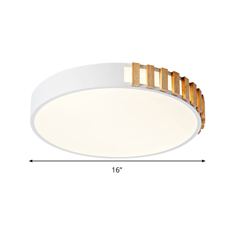 16"/19,5" W Lámpara de techo empotrada blanca nórdica LED con soporte de techo con anillo de metal para sala de estar