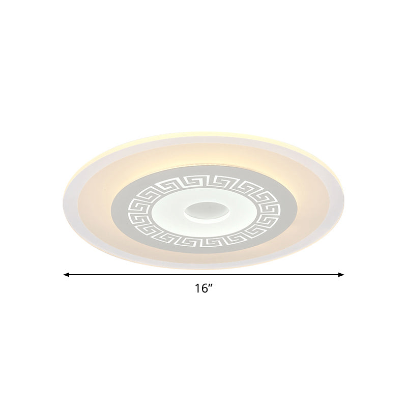 16 "/19.5" /23.5 " W White Disc LED Flush Lamp Chinesischen Stil Ultradünne Acryl Deckenbündige Fassung in Warm/Weißes Licht