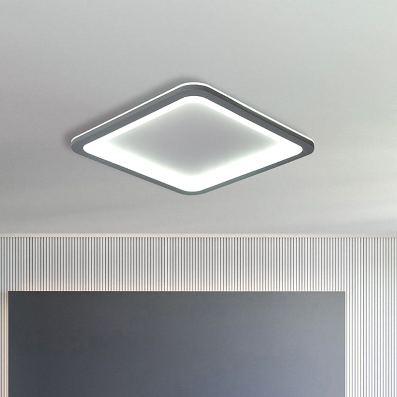 10 "/14.5 "/19" W Grigio Scatola Quadrata Luce Flush Stile Moderno Acrilico LED Lampada da Soffitto in Luce Calda/Bianca