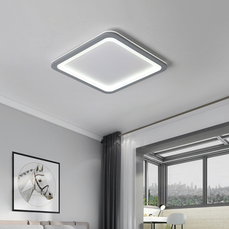 10 "/14.5 "/19" W Grigio Scatola Quadrata Luce Flush Stile Moderno Acrilico LED Lampada da Soffitto in Luce Calda/Bianca