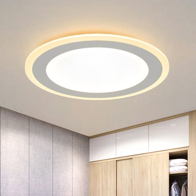 Plafonnier rond minimaliste à LED en acrylique blanc super fin, éclairage de plafond, lumière chaude/blanche, 16/20.5 pouces de diamètre