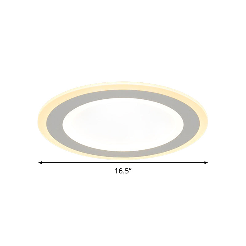 16"/20.5" Dia Minimalist Round Flush Mount Light Super Thin White Acrylic LED Ceiling Mount Lighting in Warm/White Light