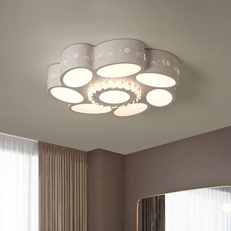 Moderne stijlvolle bloem inbouwlamp metalen LED witte plafondlamp in warm/wit licht/afstandsbediening traploos dimmen