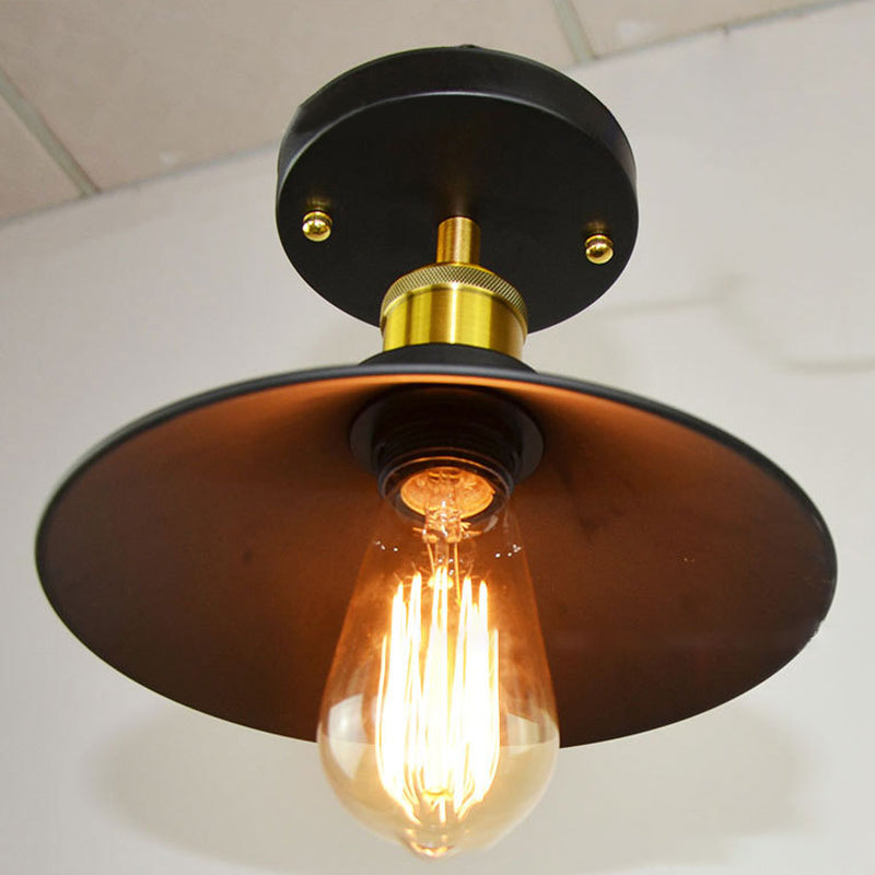 1 Light Metal Semi Flush Leuchten Retro Hall und Foyer Semi Flush Mount Deckenbehandlung