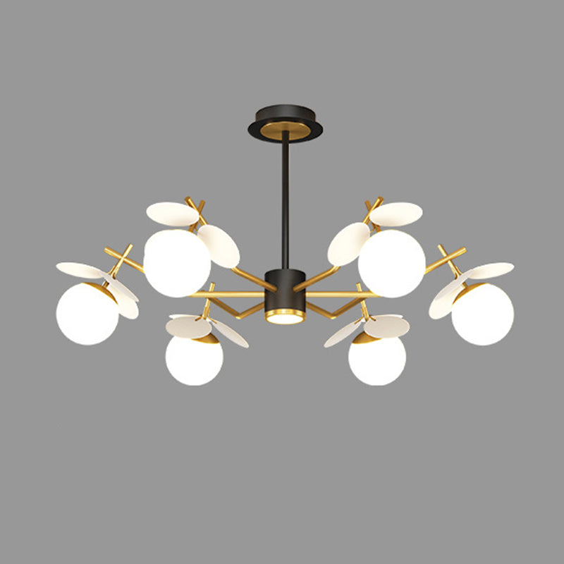 Shaded Metal Chandelier Lighting Fixture Modern Style Pendant Light Kit for Living Room