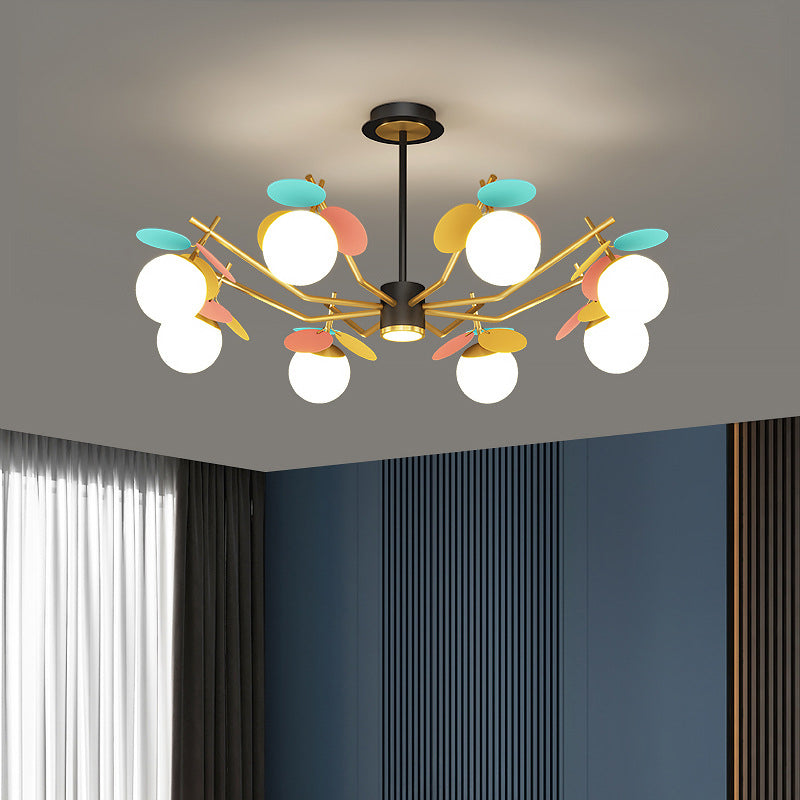 Shaded Metal Chandelier Lighting Fixture Modern Style Pendant Light Kit for Living Room