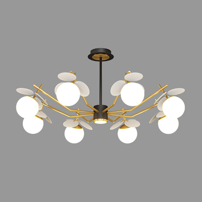 Shaded Metal Chandelier Lighting Fixture Modern Style Pendant Light Kit for Living Room