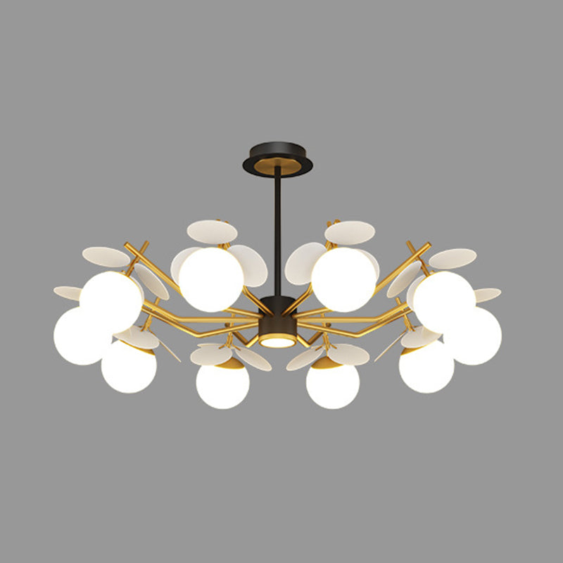 Shaded Metal Chandelier Lighting Fixture Modern Style Pendant Light Kit for Living Room