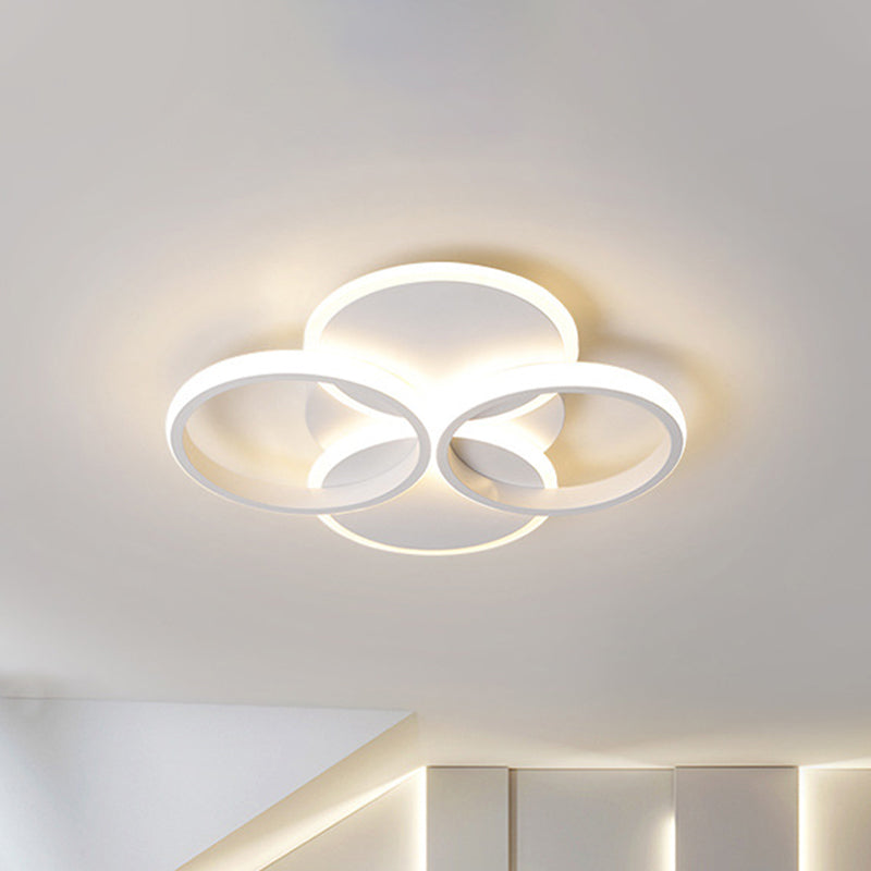 Apparecchio di illuminazione per montaggio a soffitto con anello in acrilico da 16"/19,5" W LED semplice nero/bianco con montaggio a incasso in luce calda/bianca