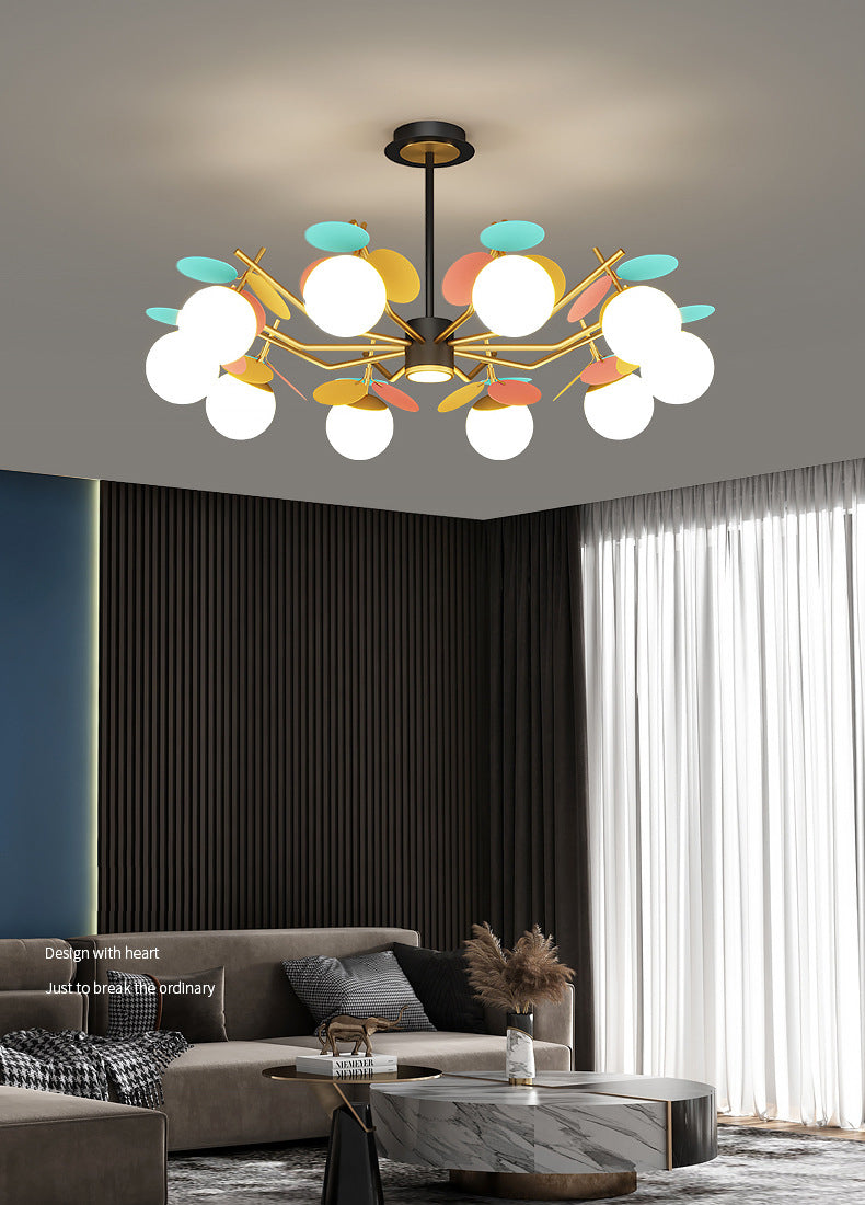 Shaded Metal Chandelier Lighting Fixture Modern Style Pendant Light Kit for Living Room