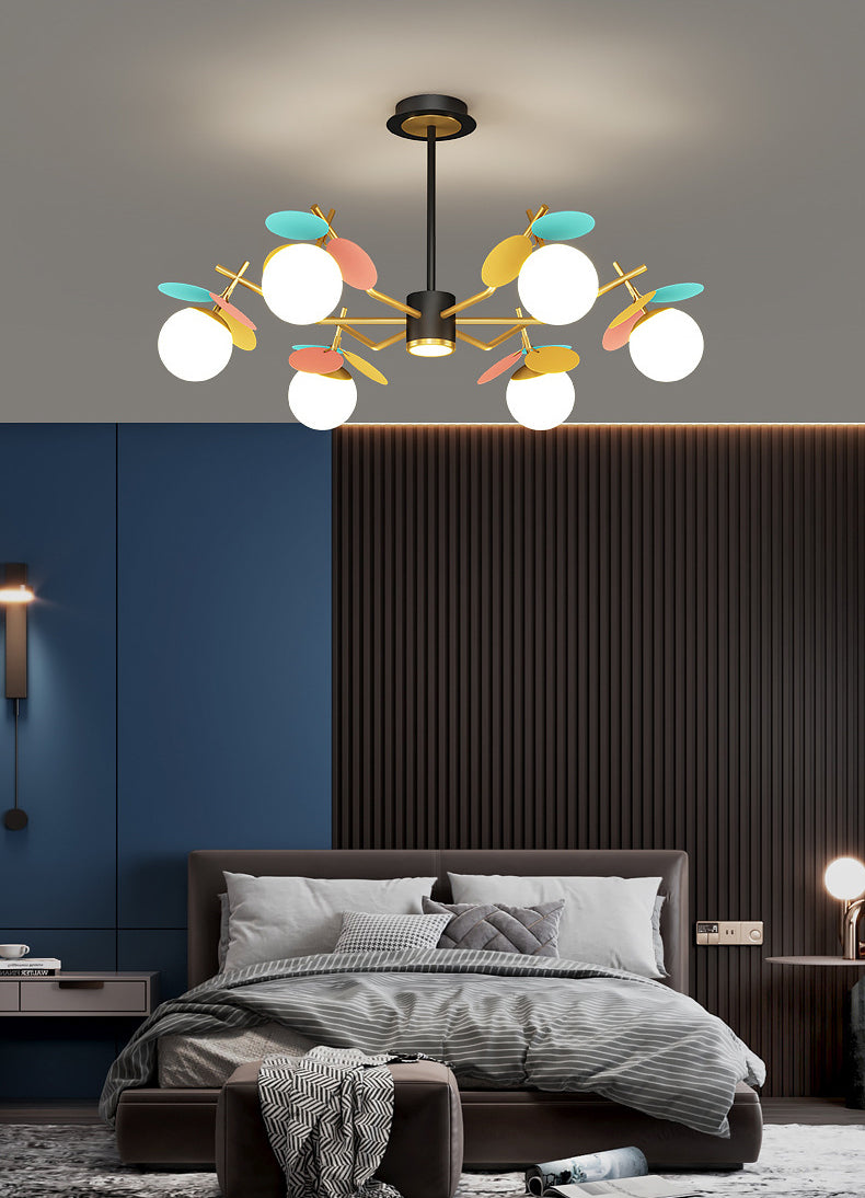 Shaded Metal Chandelier Lighting Fixture Modern Style Pendant Light Kit for Living Room