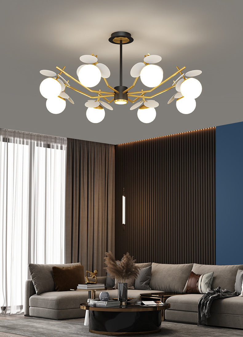 Shaded Metal Chandelier Lighting Fixture Modern Style Pendant Light Kit for Living Room