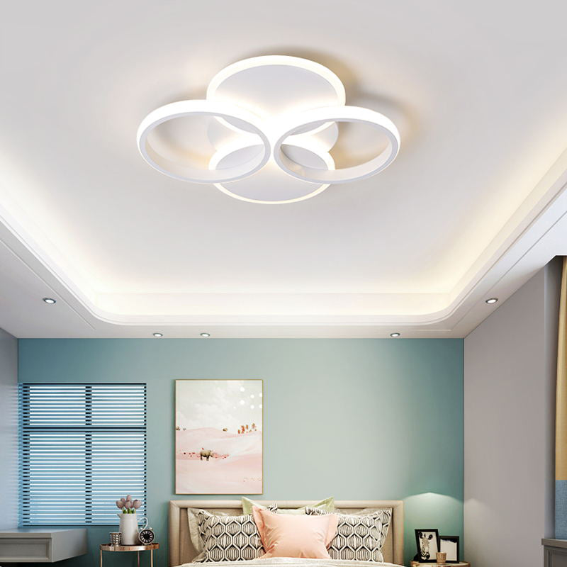 Apparecchio di illuminazione per montaggio a soffitto con anello in acrilico da 16"/19,5" W LED semplice nero/bianco con montaggio a incasso in luce calda/bianca