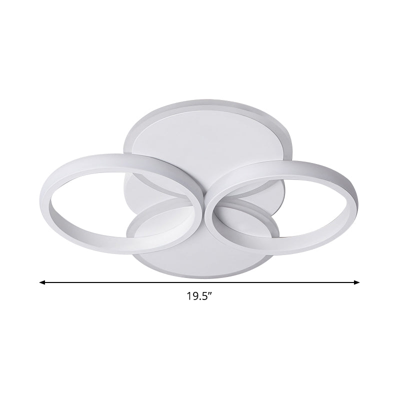 16"/19.5" W Acrylic Ring Ceiling Mount Simple LED Black/White Flush Mount Lighting Fixture in Warm/White Light