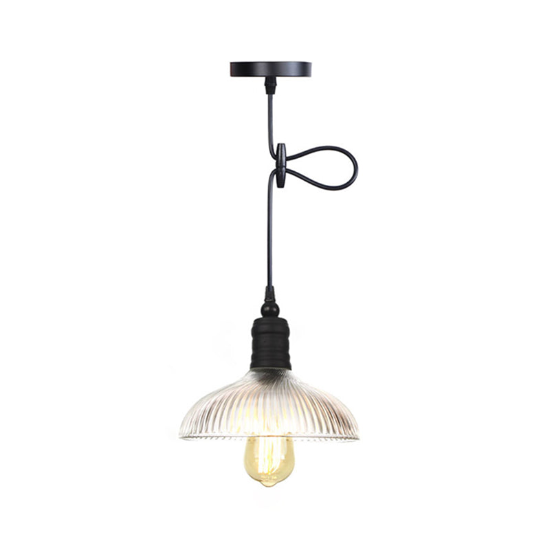 Clear Glass Shade Pendant Lamp Vintage Industrial Style Single Bulb Hanging Light with 39.3" Adjustable Suspension Wire