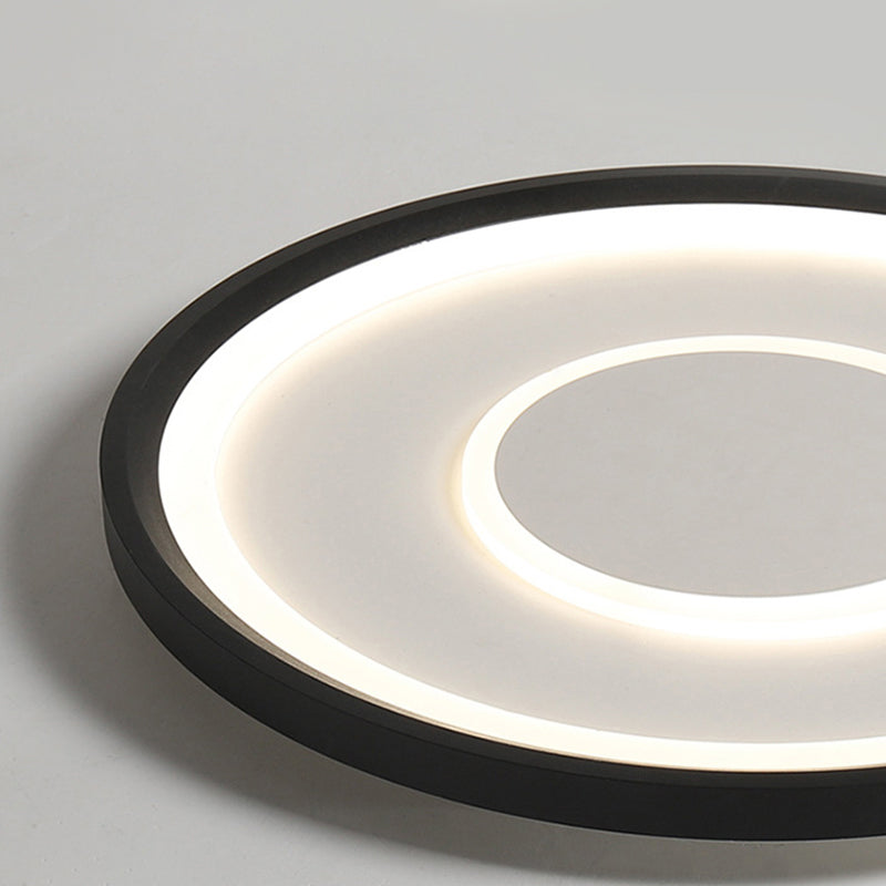 Lámpara de techo LED con bandeja negra, iluminación contemporánea de montaje empotrado de metal de 16"/19,5" de ancho con luz blanca/cálida/atenuación continua con control remoto