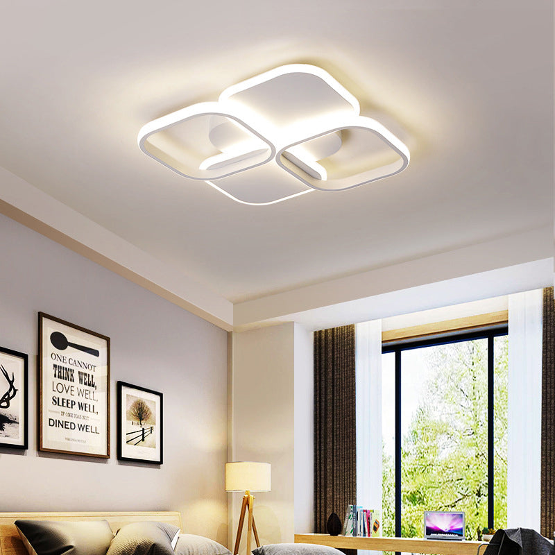 16 "/19.5" W White / Nero e White Rhombus Massimale Light Modernismo LED Acrilico Montaggio Lampada a Warm / White Light