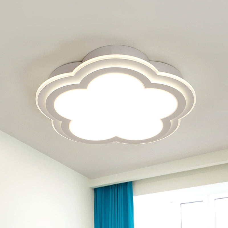 Simple Cloud Shade Ceiling Light 16"/19.5"/23.5" W White Acrylic LED Flush Mount Lamp in Warm/White Light/Third Gear