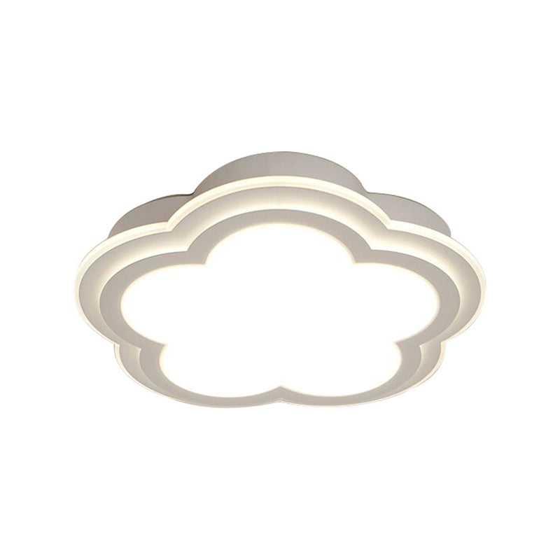 Simple Cloud Shade Ceiling Light 16"/19.5"/23.5" W White Acrylic LED Flush Mount Lamp in Warm/White Light/Third Gear