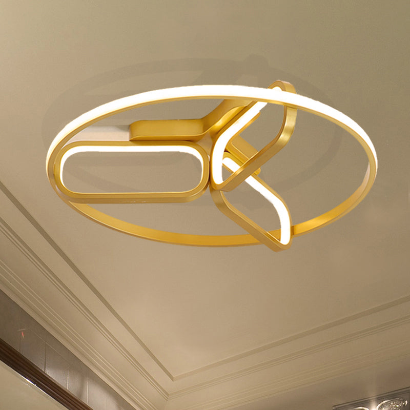 Lampada da incasso a soffitto con cornice circolare in acrilico stile moderno 18"/21,5" ampia lampada da soffitto per camera da letto a LED in nero/bianco/oro