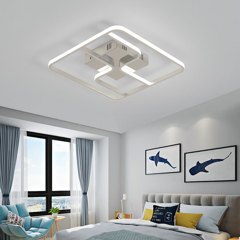 Acryl Square Ceiling Mount Simplizität LED 18 "/23.5" W Chrome Flush Mount Beleuchtung