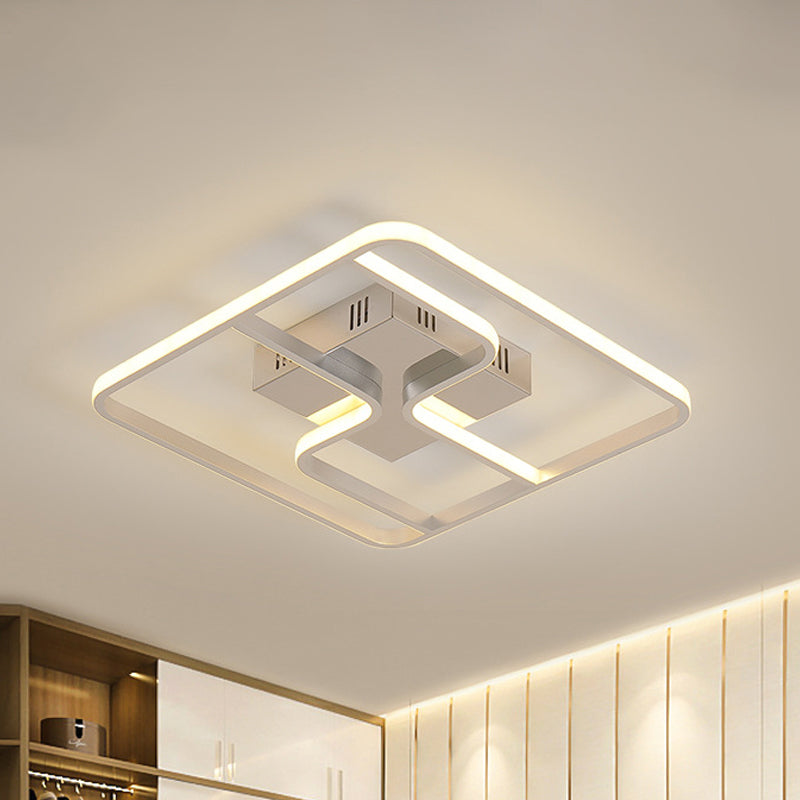 Acryl Square Ceiling Mount Simplizität LED 18 "/23.5" W Chrome Flush Mount Beleuchtung