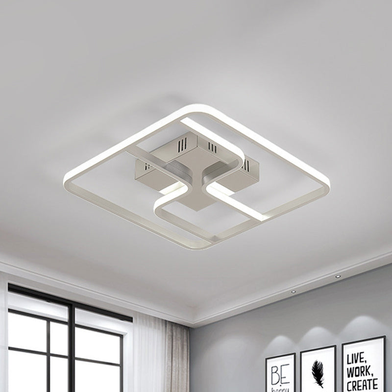 Acryl Square Ceiling Mount Simplizität LED 18 "/23.5" W Chrome Flush Mount Beleuchtung