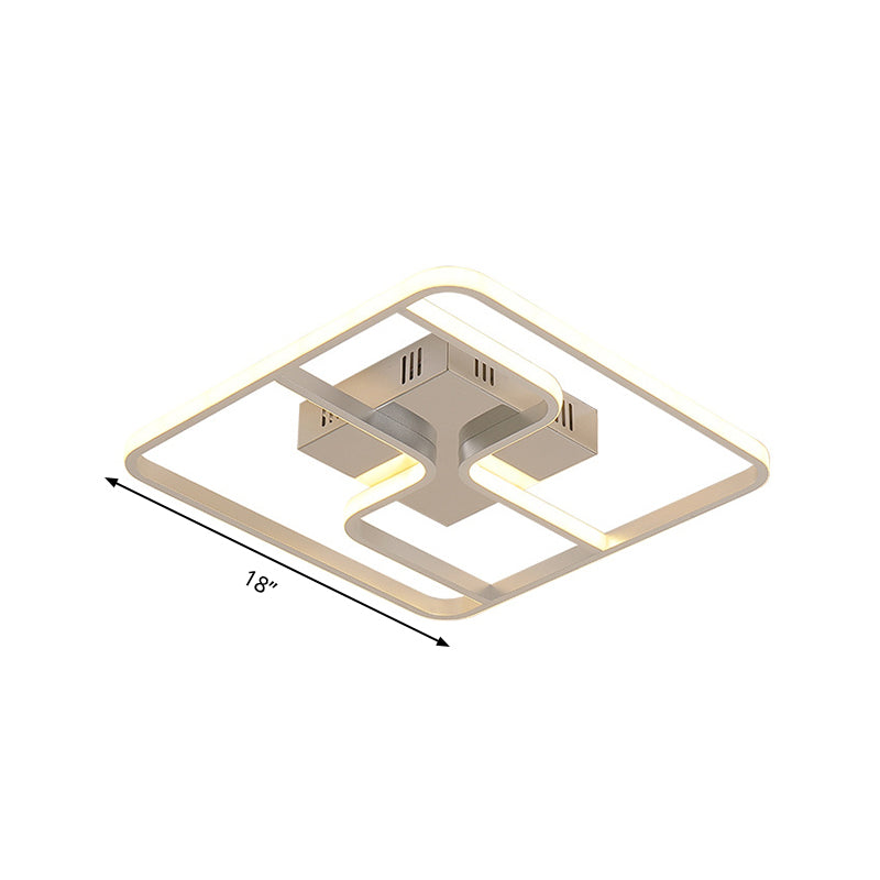 Acryl Square Ceiling Mount Simplizität LED 18 "/23.5" W Chrome Flush Mount Beleuchtung