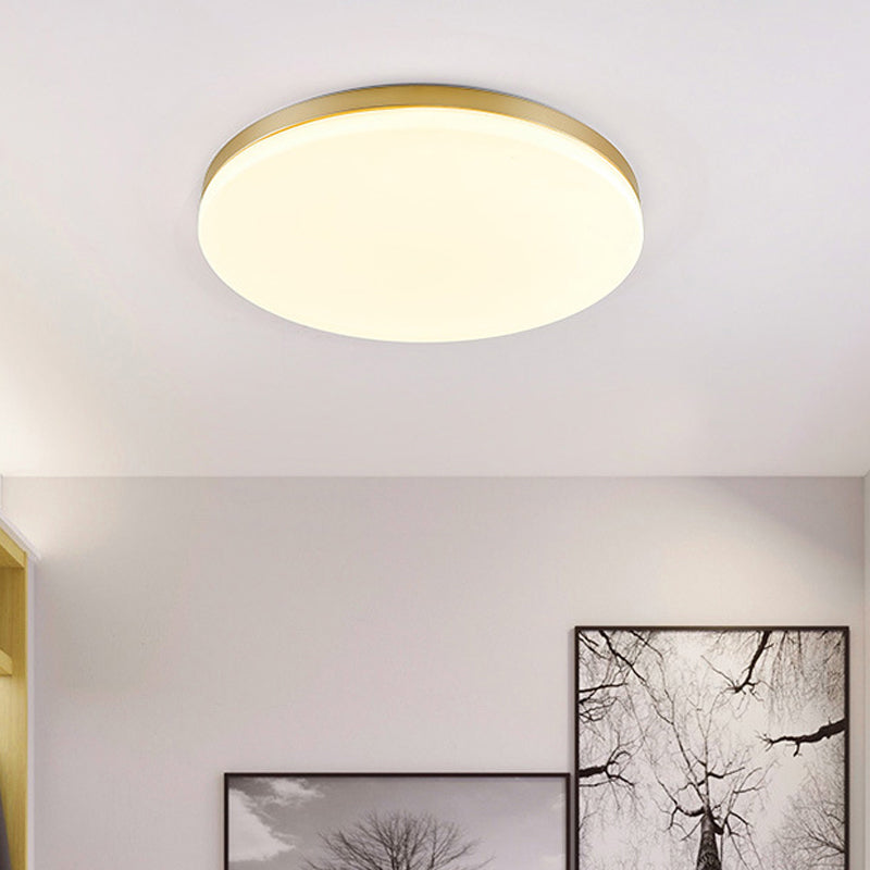 Lampada da soffitto minimalista con montaggio a soffitto circolare in acrilico da 15"/19" W LED oro per soggiorno