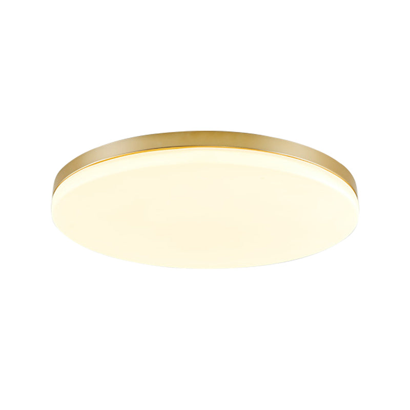 Acrylic Circle Ceiling Mount Minimalist 15"/19" W  LED Gold Flushmount Ceiling Lamp for Living Room