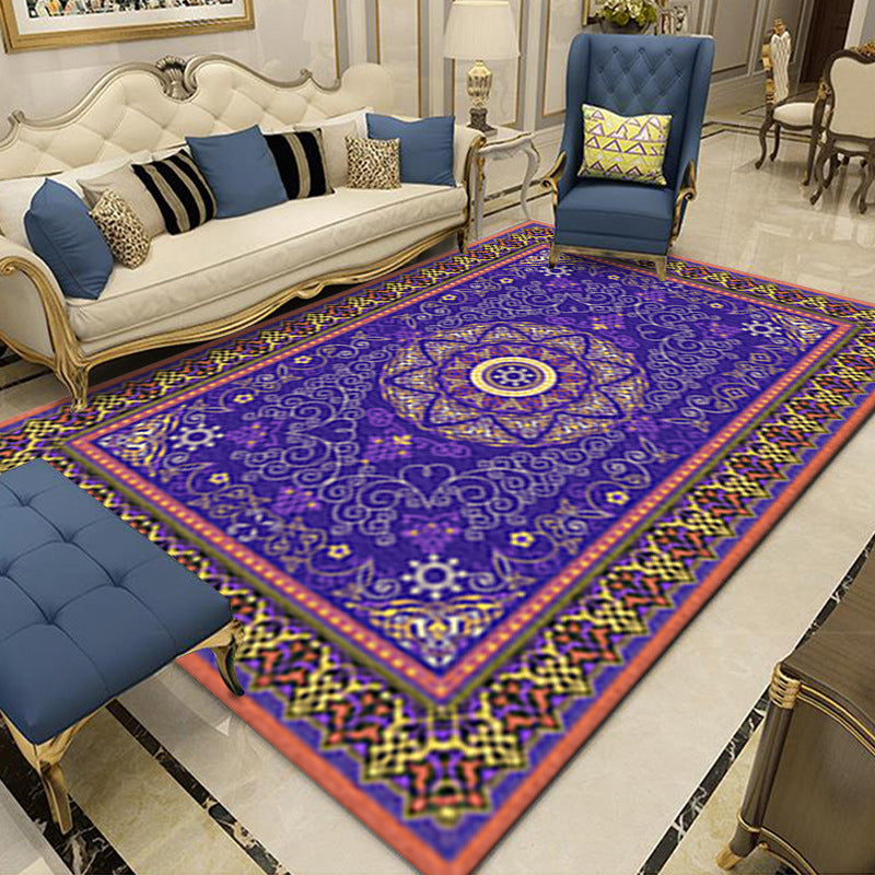 Glam Traditional Floral Design Rug Shabby Chic Polyester Rug Easy Care Stain Resistant Area Carpet for Living Room