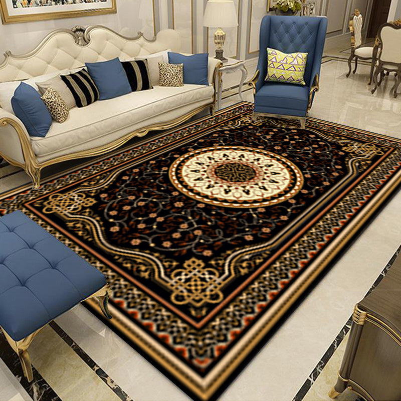 Glam Traditional Floral Design Rug Shabby Chic Polyester Rug Easy Care Stain Resistant Area Carpet for Living Room