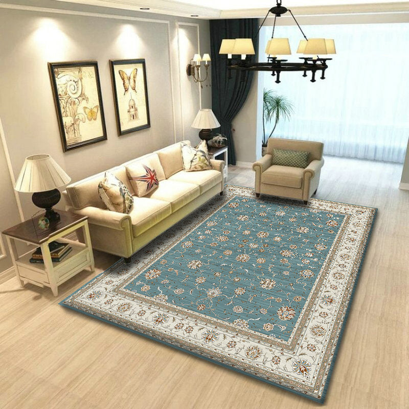 Gorgeous Classical Indoor Rug Multi-Color Floral Design Area Carpet Polyester Non-Slip Backing Carpet for Home Decor