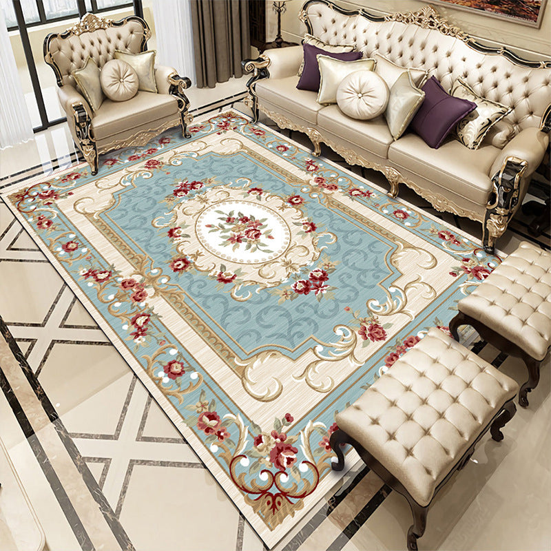 Magnifique Roge d'imprimé floral du milieu du siècle Classic Classic Antique Indoor Carpet Polyester Anti-Slip Backing tapis for Home Decor