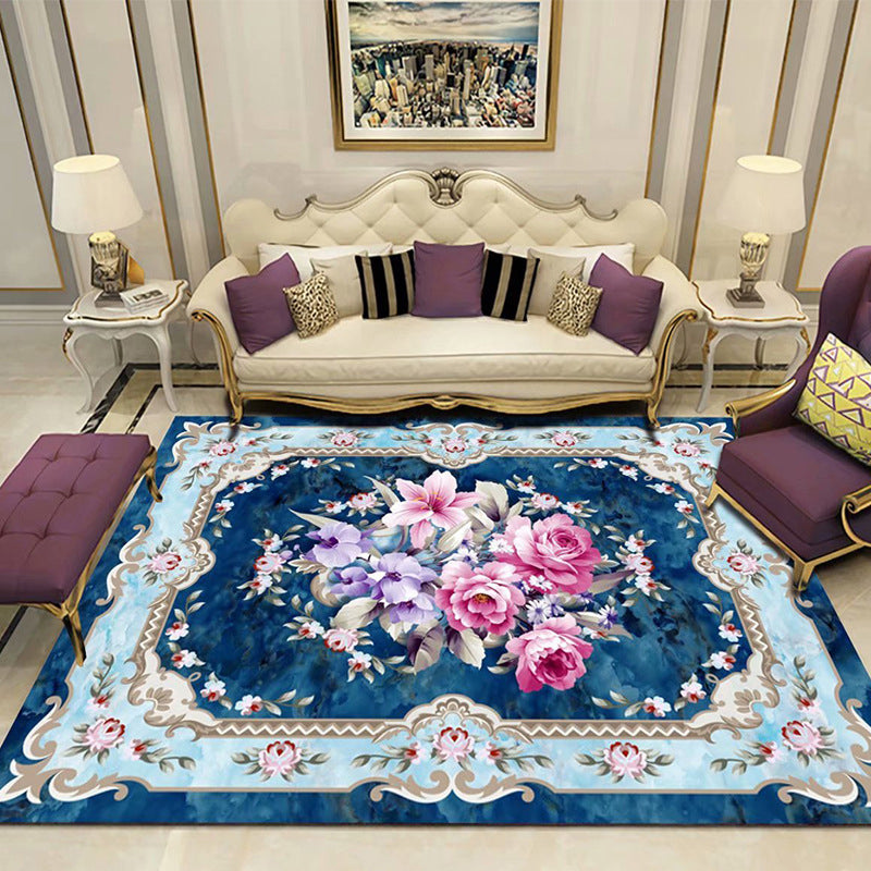 Magnifique Roge d'imprimé floral du milieu du siècle Classic Classic Antique Indoor Carpet Polyester Anti-Slip Backing tapis for Home Decor