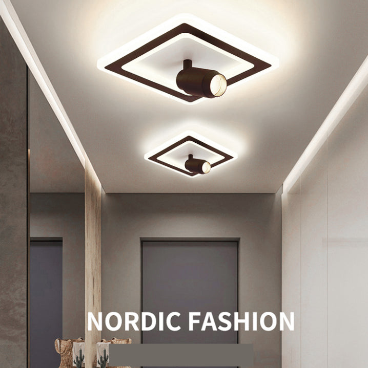 Black Square LED Semi Flush Mount im modernen kreativen Acryl 1-Licht-Deckenelement für Garderobe