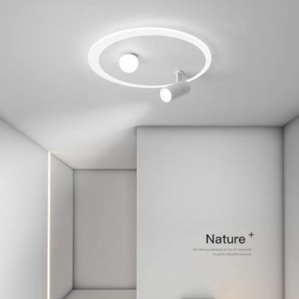 Montaggio semifulto a LED circolare in moderna luce al soffitto interno acrilico in stile bianco in bianco