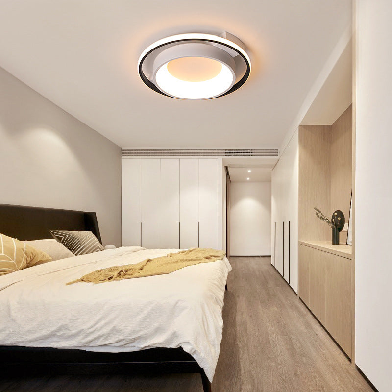 16 "/19.5" Dia Metallic Schotel Plafond Lamp Modernistische Stijl LED Wit Flush Mount in Warm/Wit Licht