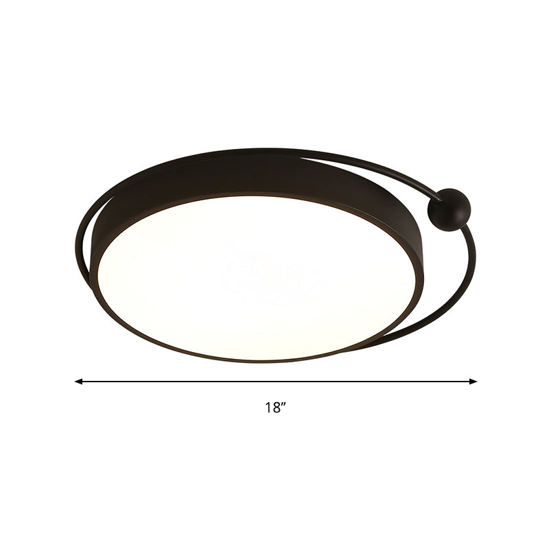 18 "/21.5" Dia Black Round Flush Monte Acrilico LED Semplice Soffitto Illuminazione a Warm / White Light