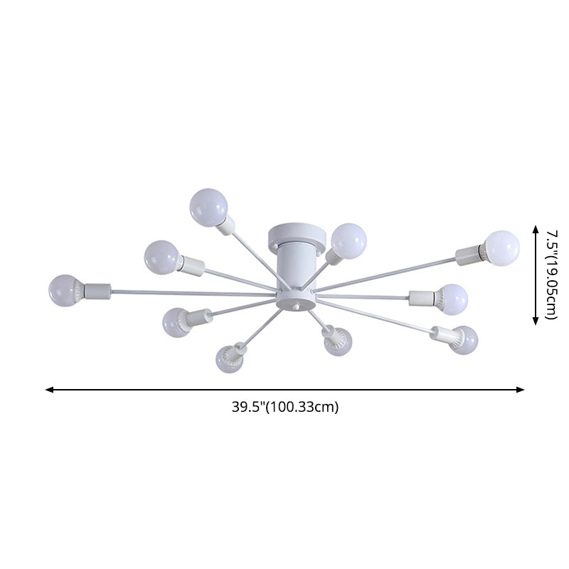 Smeedijzeren plafondlicht persoonlijkheid minimalisme woonkamer slaapkamer studie restaurant industriële stijl multi-head verlichting